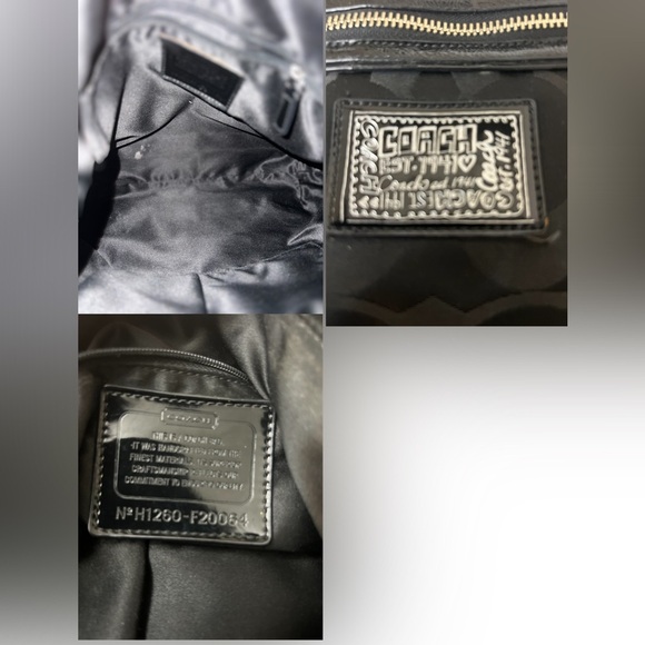 Coach F20064 Black Hobo Bag with Signature Style - Picture 6 of 10